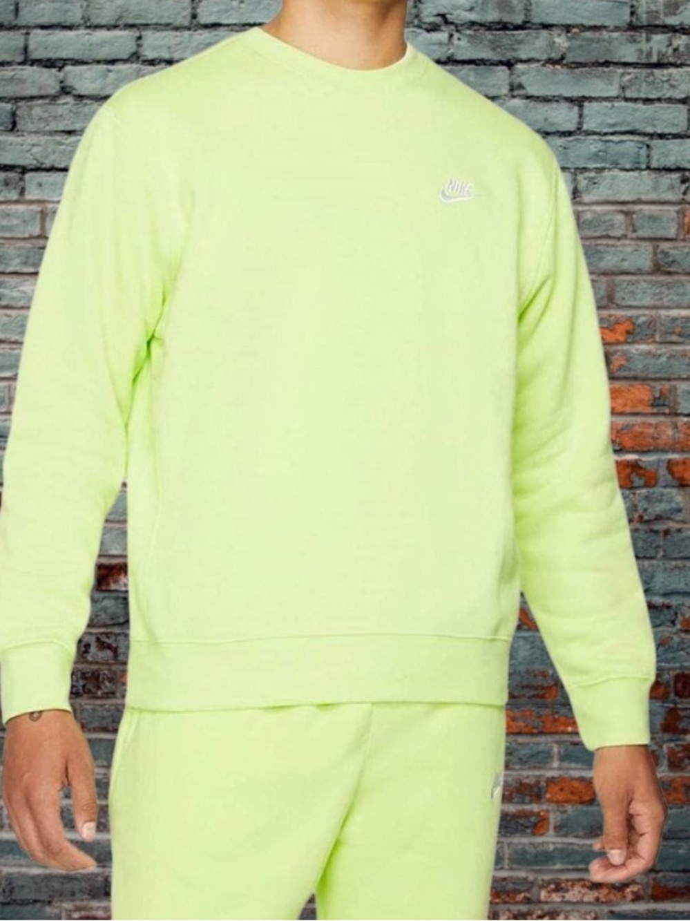 Nike Set- Men’s Crewneck Sweatshirt & Joggers - Neon Green
